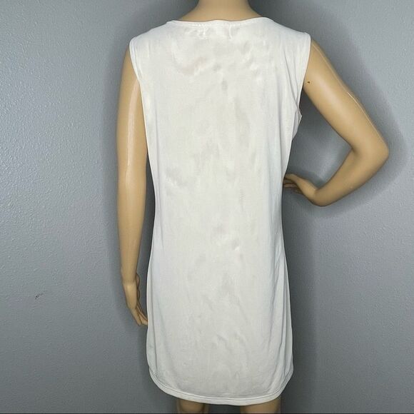 Adore Sequin Sleeveless Retro Dress Orange Cream Tan Black Turquoise Size Medium - Picture 9 of 13